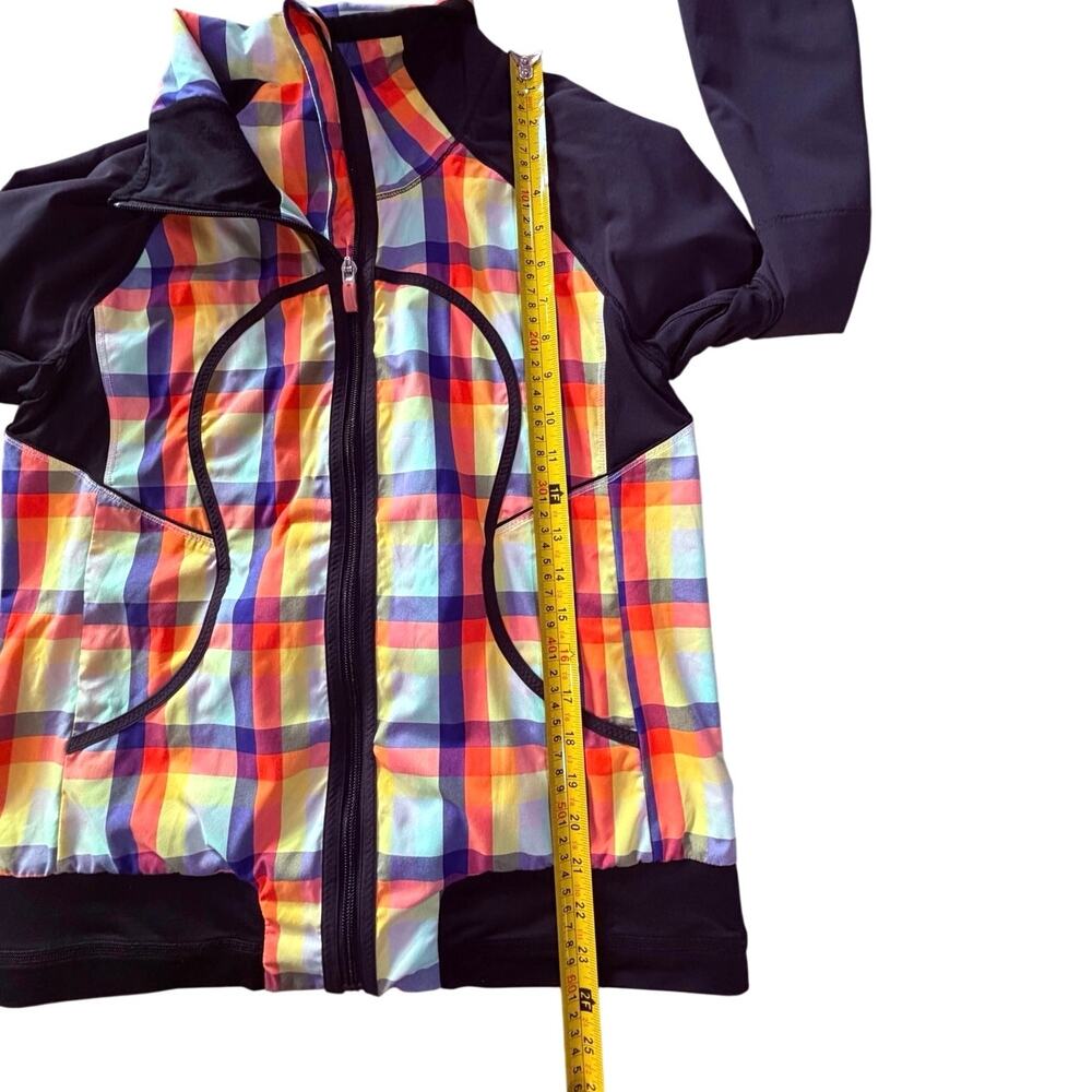 Rare Lululemon SeaWheeze Track Attack Jacket Rainbow Plaid Full Zip Size 4 / 6 - Picture 6 of 13